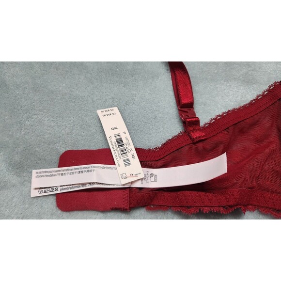 Victoria's Secret 36D Red Lacquer Sexy Tee Sheer Heritage Unlined Demi Bra NWT - Picture 6 of 6